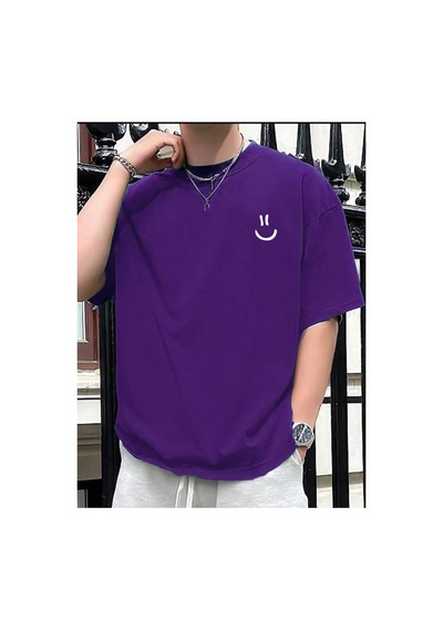 Medinenur Gülen Yüz Baskı Unisex T-shirt Mor