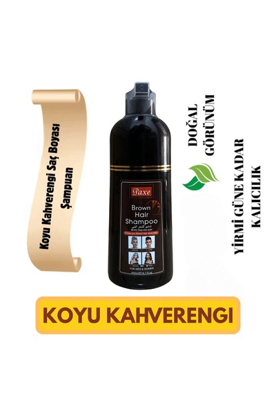 Paxe Brown Hair Shampoo Beyaz Saç Kapatıcı Şampuan Kahverengi Renk 400ml