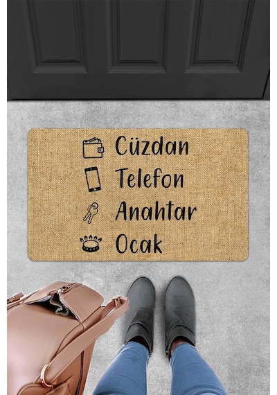Evaşk Kapı Önü Paspası Vinil Kaymaz Tabanlı 45 X 70 Evaşkdm10112