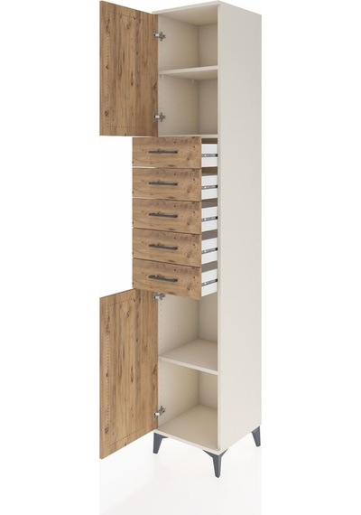 Hyperion Dolap 3 Raflı 5 Çekmeceli 2 Kapaklı 44x44x243 Aytaşı... Aytaşı