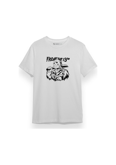 Friday The 13th Halloween Beyaz Kısa Kol Erkek Tshirt 001