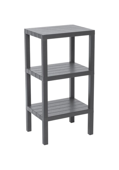3 Raflı Gri Modüler Ünite Plastik 38x29x74 Cm Çok Renkli