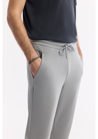 Avva Erkek Gri Beli Lastikli Bağcıklı Soft Touch Regular Fit Eşofman Altı A51y3402