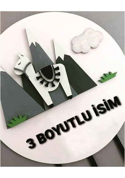 Hdrlazerdizayn Doğum Özellikli Ahşap Dağ Ve Deve Figürlü Kapı Süsü Çok Renkli