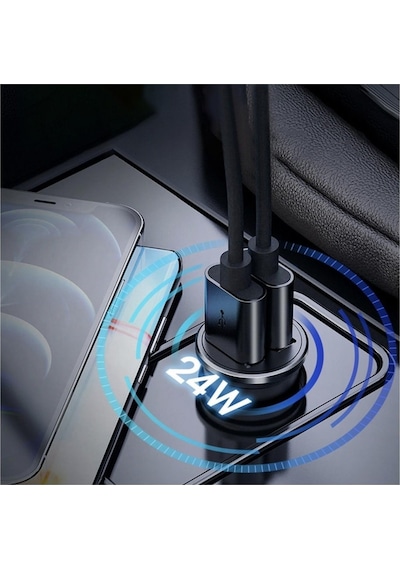 Space C304 24w 4.8a Dual Usb Hızlı Araç Şarj Cihazı Siyah