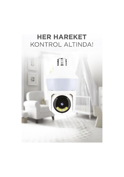 Torima CMR-26 360 Full HD 1080P Ampül Wifi Smart Ip Güvenlik Kamerası Beyaz