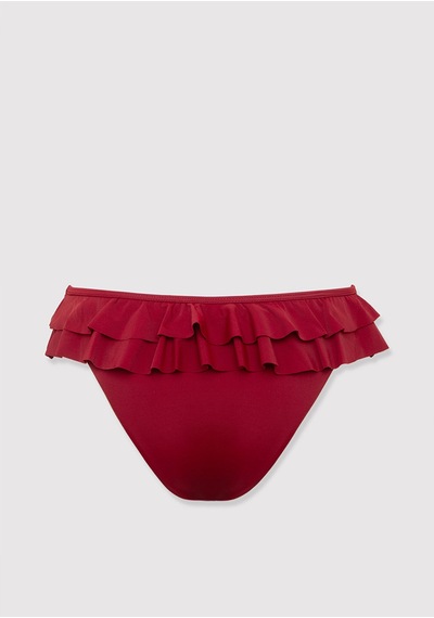 Mavi - Fırfırlı Kırmızı Bikini Altı 1914055-70456