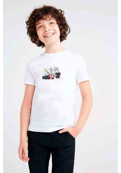 Tshirthane Müzik Akort Baskılı Unisex Çocuk Beyaz T-Shirt