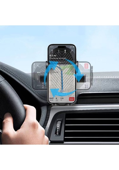 360 Dönebilen Vantuzlu Tasarım Araç Telefon Tutucu Go Des Gd-hd642 Siyah