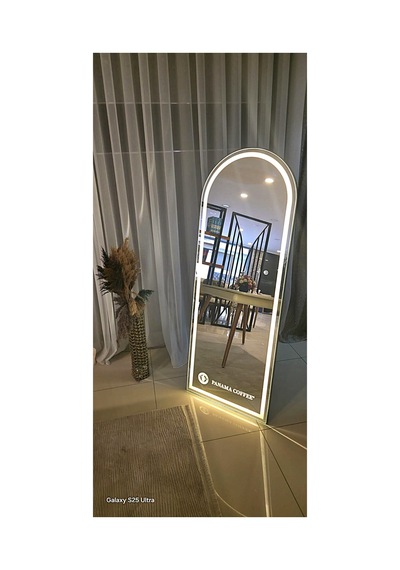Led Işıklı Ayaklı Boy Aynası 60x160 Beyaz