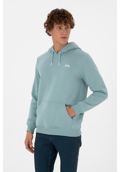 U.S. Polo Assn. Erkek Regular Fit Kapüşonlu Şardonlu Mint Basic Sweatshirt 50315582-VR090
