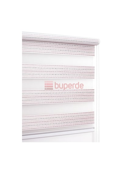 Buperde Pembe Pudra Beyaz Renkli Pilise Pliseli Zebra Stor Perde