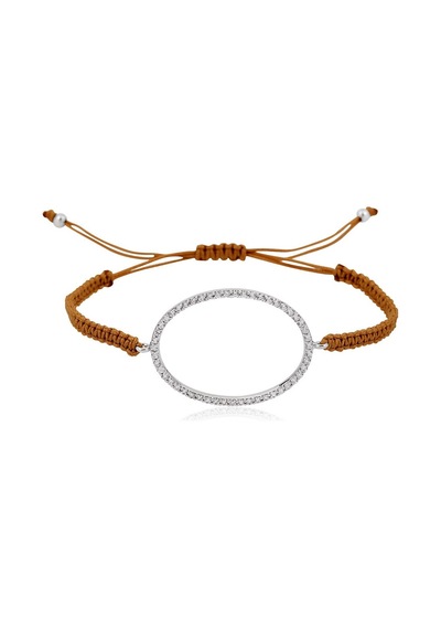 Gümüş İpli Oval Bileklik G70Bl Altınsepeti