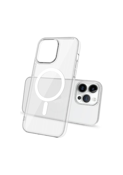 Apple Uyumlu iPhone 14 Pro Zore Wireless Şarj Özellikli Şeffaf Tek Kamera Çerçeveli Porto Kapak