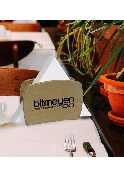 Restoran & Cafe & Barlara Özel Logolu Lüks Ahşap Peçetelik