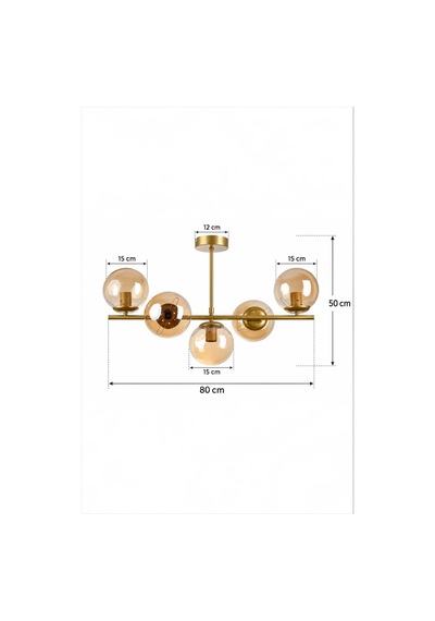 Aden 5 Li Eskitme Modern Sarkıt Avize Bal Opal Camlı, Metal Gövdeli, Salon -oturma Odası -yatak Odası-mutfak-antre Aydınlatması Kahverengi