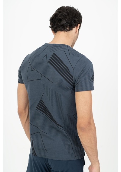 Maraton Sportswear Regular Erkek Bisiklet Yaka Kısa Kol Basic Siyahmelanj T-Shirt 21580-Siyahmelanj
