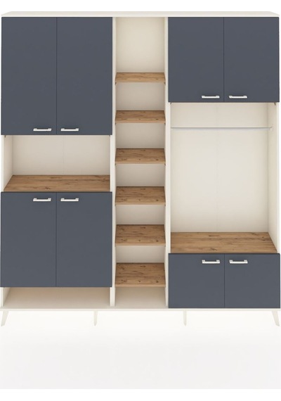 Arges Dolap 18 Raflı 8 Kapaklı Tek Askılı 220x30x243 Aytaşı-antrasit/çam Antrasıt/atlas Çam Arges Dolap 18 Raflı 8 Kapaklı Tek Askılı 220x30x243 Aytaşı-antrasit/çam Antrasıt/atlas Çam