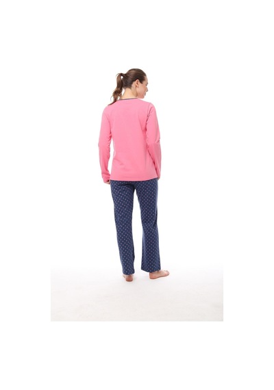 Pijadore 1538 Kadın Yaka Düğmeli Uzun Kollu Pijama Takım 001