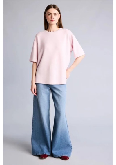 Defacto Oversıze Bisiklet Yaka Basic Modal Kısa Kollu Açık Pembe Tişört G8536ax26sppn38 Pembe-pn38