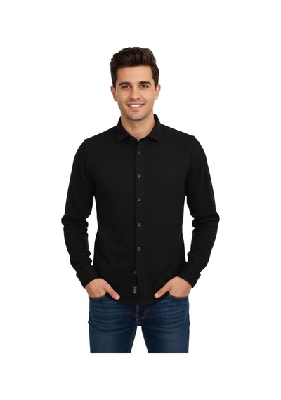 Advante Erkek Kışlık Silim Fit Kaşkorse Dokuma Gömlek Bgl-st04935 Siyah