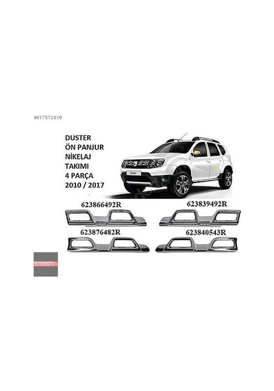 Dacia Duster Ön Panjur Nikelaj Takımı 4 Parça 2010-2017 623840543
