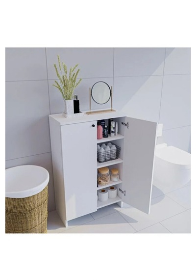 Banyo Düzenleyici Mutfak Rafı Banyo Dolabı Çok Amaçlı Dolap 5 Katlı Mutfak Düzenleyici Banyo Beyaz