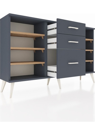 Arges Konsol 6 Raflı 3 Çekmeceli 132x30x83 Antrasit-çam/antrasit Çam/antrasit Arges Konsol 6 Raflı 3 Çekmeceli 132x30x83 Antrasit-çam/antrasit Çam/antrasit