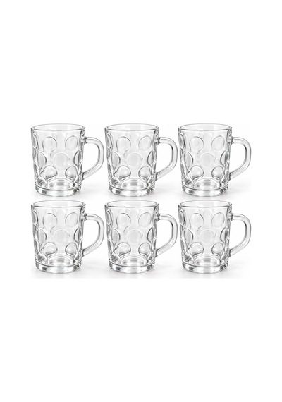 Baloncuk Desenli Cam Kupa Seti 6 Lı, 246 Ml, 8 9 Cm