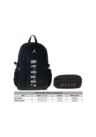 Jordan Air New York Black Siyah İkili Sırt Çantası Ve Kalemlik Seti - Erkek Çocuk - Setja-q3162c