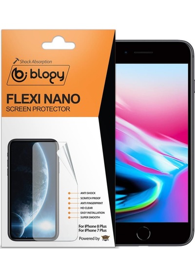 Blogy Apple Uyumlu   iPhone 8 Plus / 7 Plus İle Flexi Nano Ekran Koruyucu