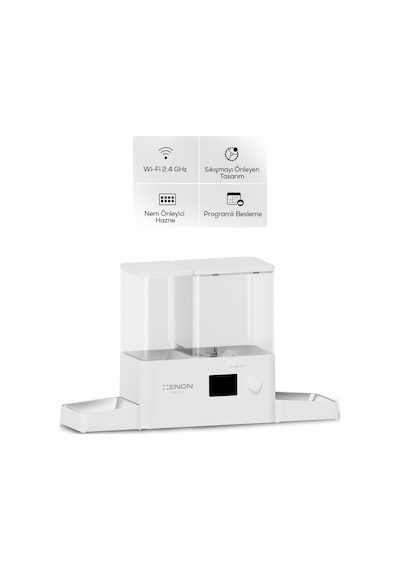 Xenon Smart Otomatik Mama Ve Su Kabı Akıllı 2 İn 1 Besleyici, Wifi, Çelik Kase, 3.5l/2l, Sessiz Sifon X8616