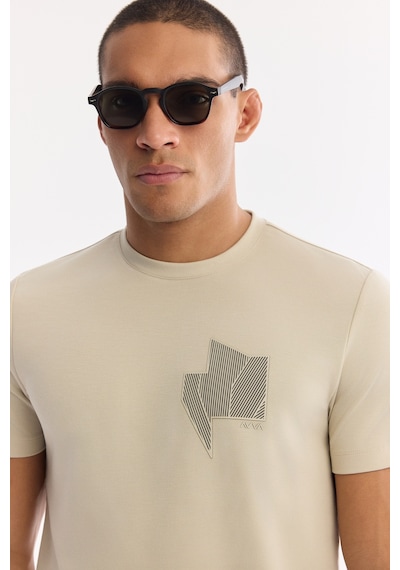 Avva Erkek Bej Bisiklet Yaka Enjeksiyon Baskılı Bi-stretch İnterlok Regular Fit T-shirt A61y1136 Avva Erkek Bej Bisiklet Yaka Enjeksiyon Baskılı Bi-stretch İnterlok Regular Fit T-shirt A61y1136