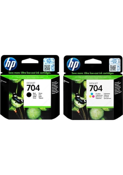 Hp 704 Siyah Ve Renkli Kartuş Takım