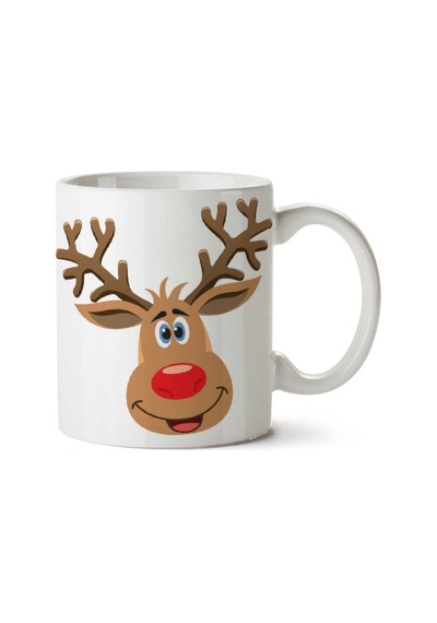 Reindeer-png İki Tarafı Baskılı Kupa Bardak Çok Renkli