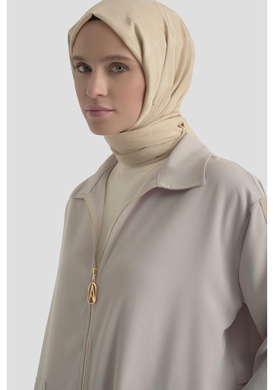 Armine Trend Kolları Şerit Detaylı Boydan Fermuarlı Allerli Giy Çık Taş 26yt516 Taş