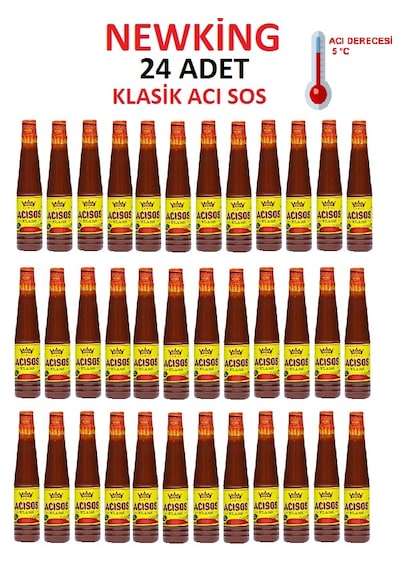 24 Adet Klasik Acı Sos 160gr 5 Derece Hot Sauce Yok Böyle Bir Acı Sipariş Verin, Sofralarınıza Lezzet Gelsin