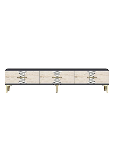 Tsa1832bg Slim Tv Stand, Tv Sehpası Beyaz-gold 180cm