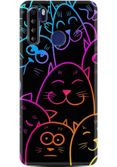 Reeder P13 Blue Max Kılıf Boyun Askılı Neon Cats 1790