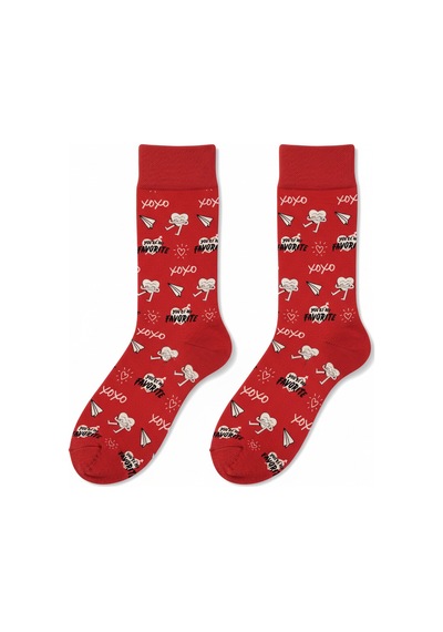 Carnaval Socks Sevgililer Günü Hediyesi Özel Tasarım Kutulu Çorap Seti / Romantik Desenli Unisex Hediye Çorap 2 Li 2000386
