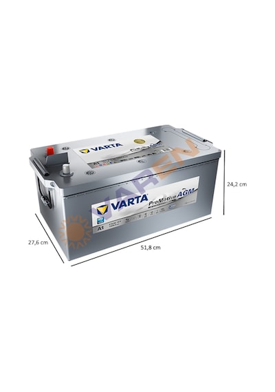 Varta Promotive Agm Marin-Ağır Araç 12V 210 Ah Amper A1 1200A Akü