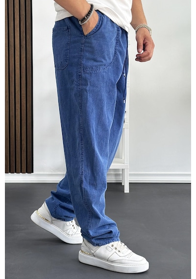 Edwoxmen Erkek Baggy Kalıp Pantolon Mavi Edw130-mavi Mavi