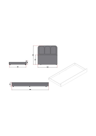 Yavrulu Karyola, Sardes Ledli Başlıklı Karyola 100x200 Cm