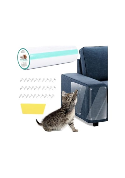 Çizilmez Kedi Tırmalama Caydırıcı Bant 30 Cm X 3 M Şeffaf Eğitim Kendinden Yapışkanlı Bant, 30 Pimli 1 Kazıyıcı Kedi Pençesi Kanepe Koruyucu Esnek Kapı Çizik Kalkanı 30 Cm X 3m Enerji Sınıfı A