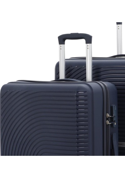Mçs Bavul Büyük Ve Kabin 2li Set Kırılmaz Silikon Valiz V374 Lacivert Lacivert