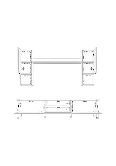 Decoraktiv Eko 5da Mdf Dvd Krom Ayaklı Tv Ünitesi Tv Sehpası Pera - Antrasit