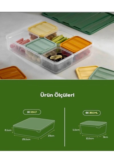 6 Bölmeli Kahvaltılık-buzdolabı Düzenleyici Seti 7 Parça 3,5 Lt + 6x350 Ml Şeffaf Bpa Free Kapaklı Saklama Kabı Organizer Gri 6 Bölmeli Kahvaltılık-buzdolabı Düzenleyici Seti 7 Parça 3,5 Lt + 6x350 Ml Şeffaf Bpa Free Kapaklı Saklama Kabı Organizer Gri