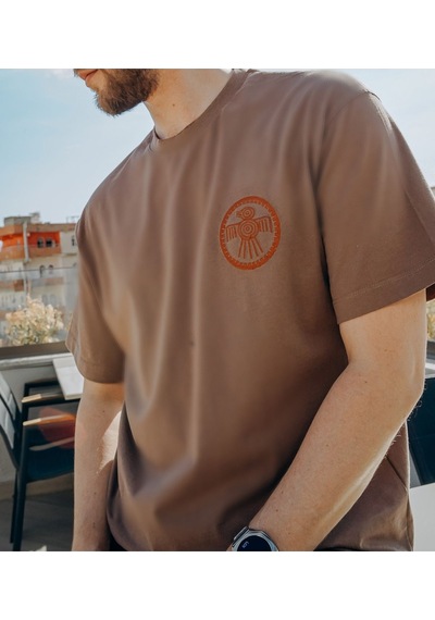Oversize Unisex Toprak T-shirt - Maya Kuşu TOPRAK