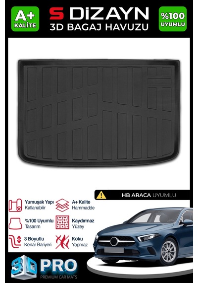S-dizayn Mercedes A Serisi W176 Hb 3d Pro Bagaj Havuzu 2013-2018 A+ Kalite