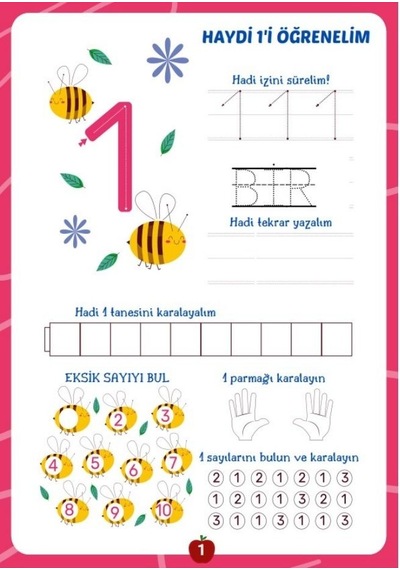 Okul Öncesi Sayılar Yaz-sil Kitabı Türkçe-ingilizce